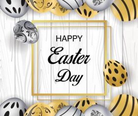 Easter eggs and frame background vector