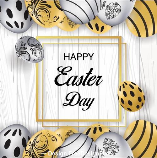 Easter eggs and frame background vector