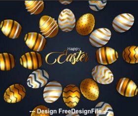 Easter eggs in a circle background card vector
