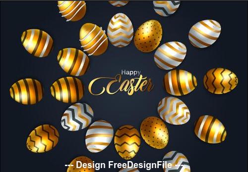 Easter eggs in a circle background card vector