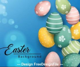 Easter eggs on blue background vector