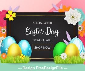Easter flyer vector