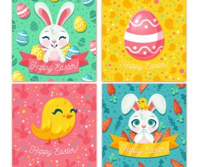 Easter greeting card design elements vector