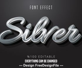 Editable text effect 3d font vector