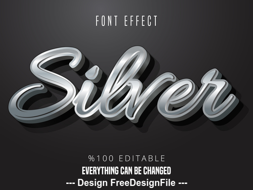 Editable text effect 3d font vector