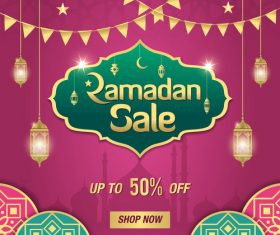Eid Mubarak half price sale card vector