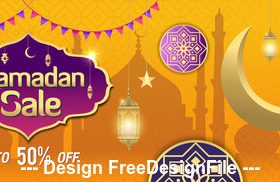 Eid Mubarak holiday promotion vector