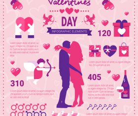 Elements infographics Valentines day infographics vector