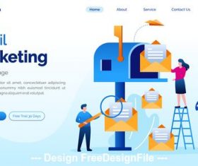 Email marketing cartoon illustration vector