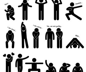 Emoji matchstick men vector