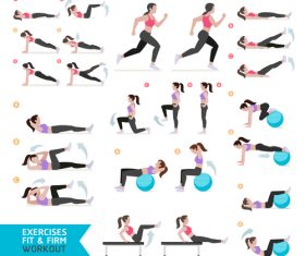 Exercises fit icon vector
