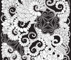 Exquisite black floral background pattern vector