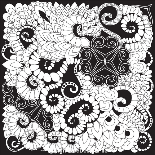 Exquisite black floral background pattern vector free download