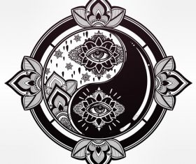 Eye and garland icon vector