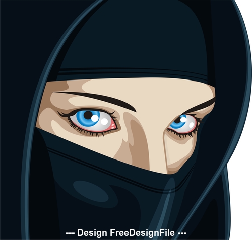 Download Face of Arabic Muslim woman, vector illustration vector ...