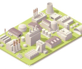 Factory building layout vector
