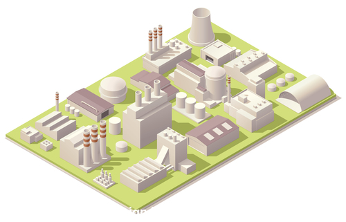 Factory building layout vector