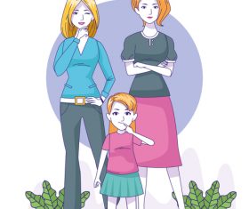 Fashion woman and child vector