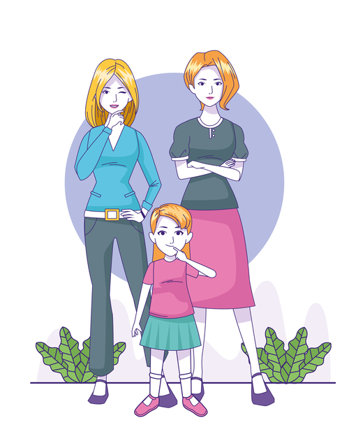 Fashion woman and child vector