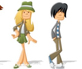 Fashion young man cartoon vector