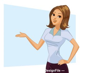 Female lecturer cartoon illustration vector
