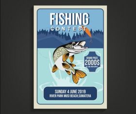Fishing contest poster vector