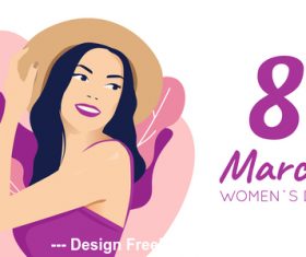 Flat design March 8 Womens Day vector