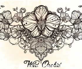 Flower hand drawn decorative pattern vector