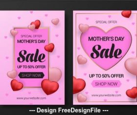 Flyer mothers day sale vector