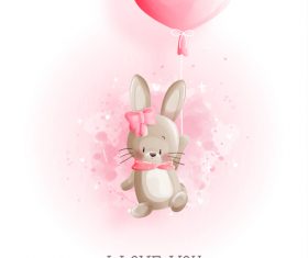 Flying bunny easter illustration vector