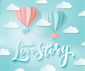 Flying hearts Valentines day greeting card vector