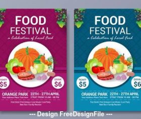 Food festival poster vector