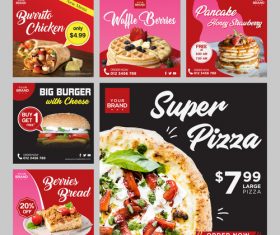Food sale cover vector design template
