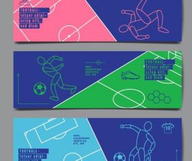 Football lines banners hand drawn vector