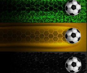 Football with abstract banners vector