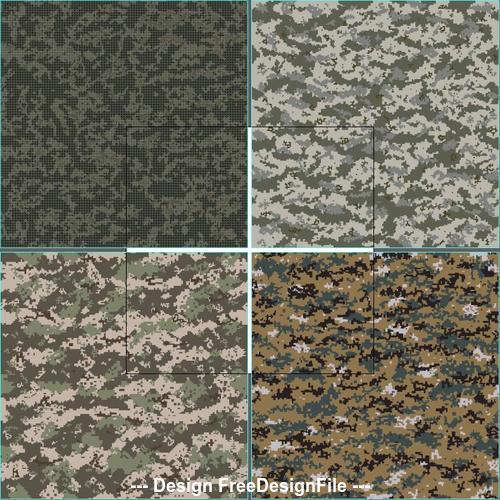 Four camouflage seamless pattern vector