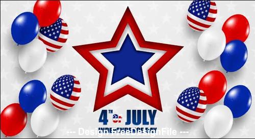 Fourth of July independence day greeting card vector