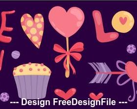 Free valentines day banner vector