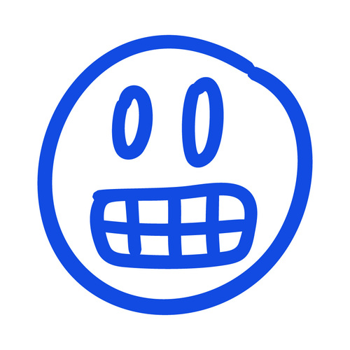 Frightened hand drawn emoji vector