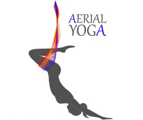 Front flip aerial yoga logo vector