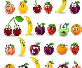 Fruits with rich expressions vector