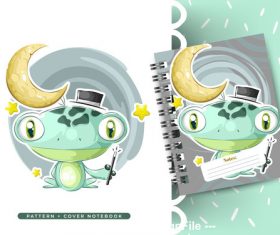 Fun frog cartoon background pattern vector