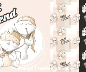 Funny Animals cartoon background vector