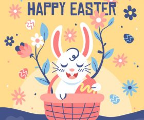 Funny cartoon easter card vector