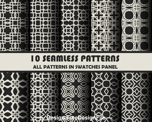 Geometric black seamless pattern vector