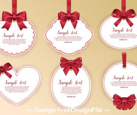 Gift tag with bow vector