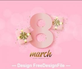 Gifts and greeting cards womens day vector