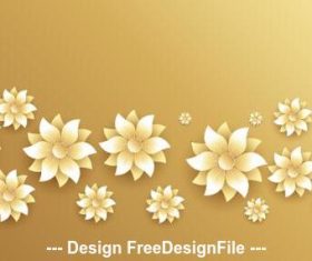 Golden background flowers decoration design vector