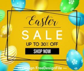 Golden easter egg background easter flyer vector