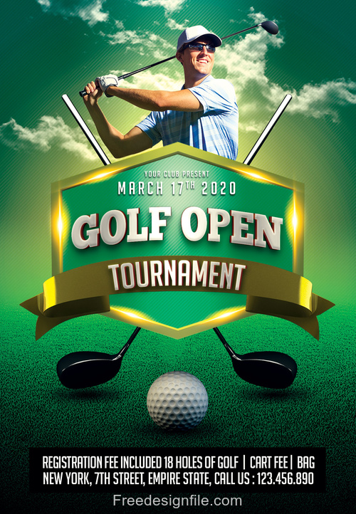 Golf Tournament PSD Flyer Template Free Download